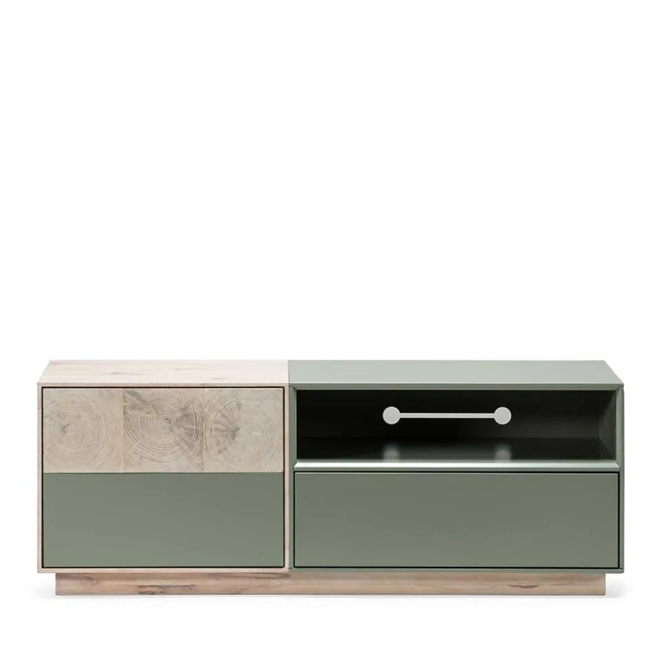 Zweifarbiges TV Board mit Gerätefach - Ajevos