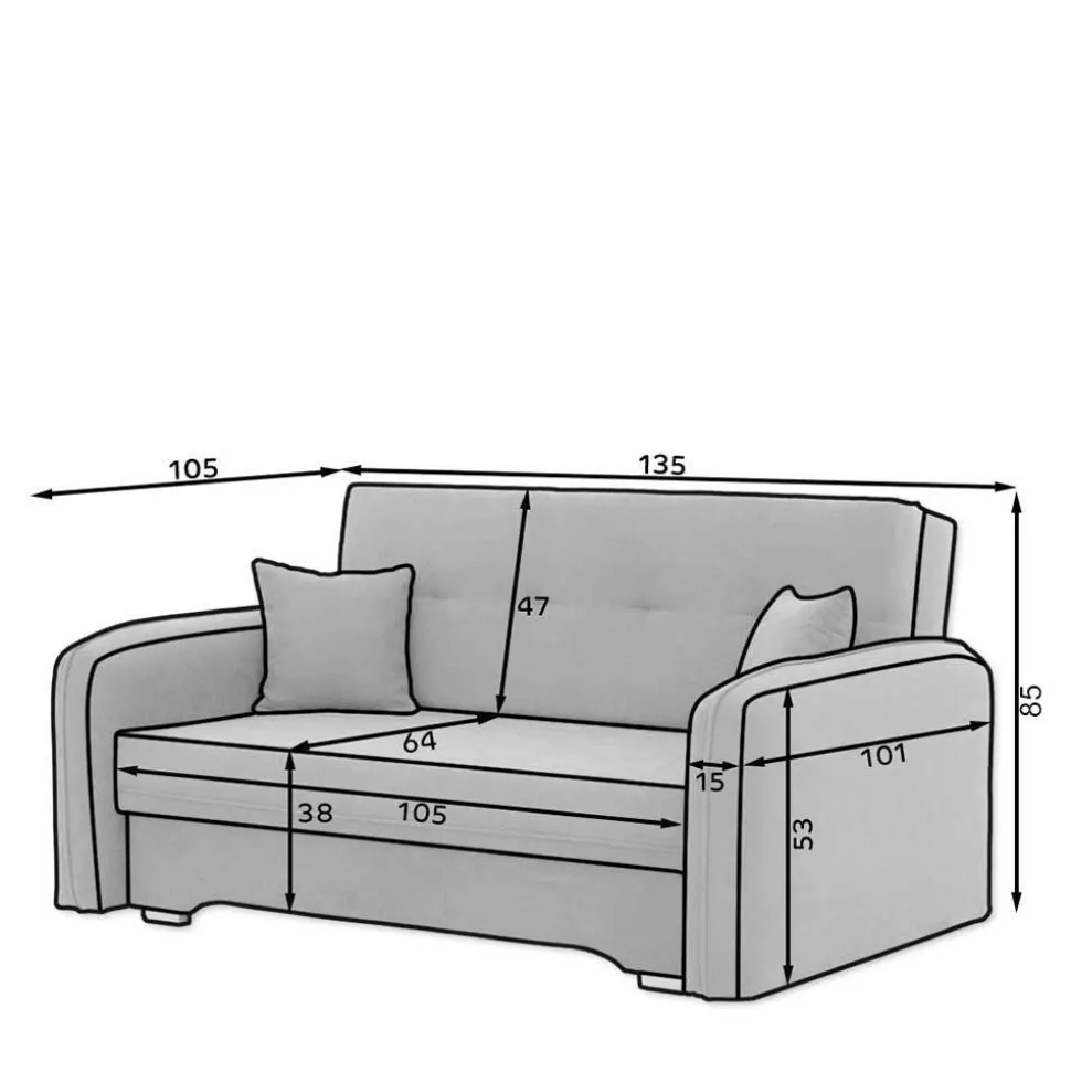 Zweisitzer Schlafsofa in Mintgrün Velours - Ronn
