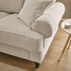 Zweisitzer Sofa in Beige & Dunkelbraun - Merandes