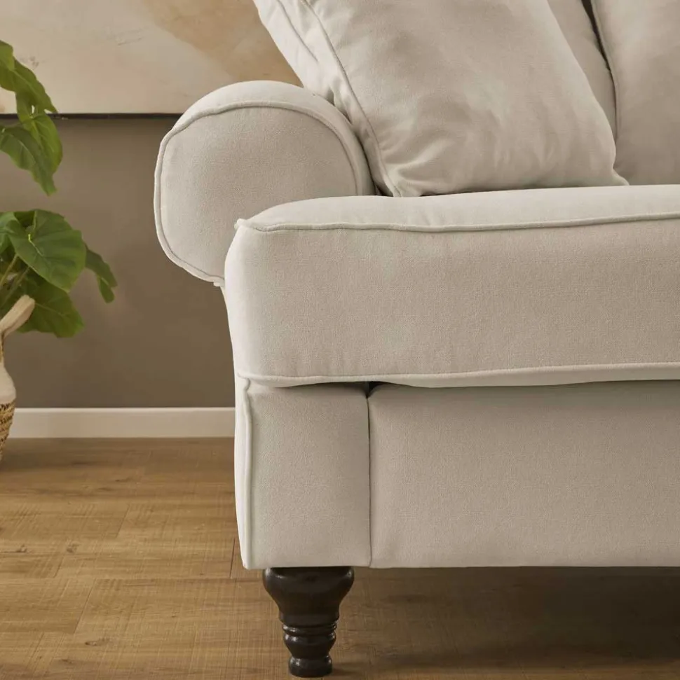 Zweisitzer Sofa in Beige & Dunkelbraun - Merandes