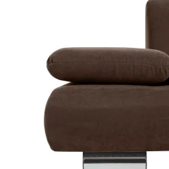 Zweisitzer Sofa in Braun mit Chrom - Delnoto