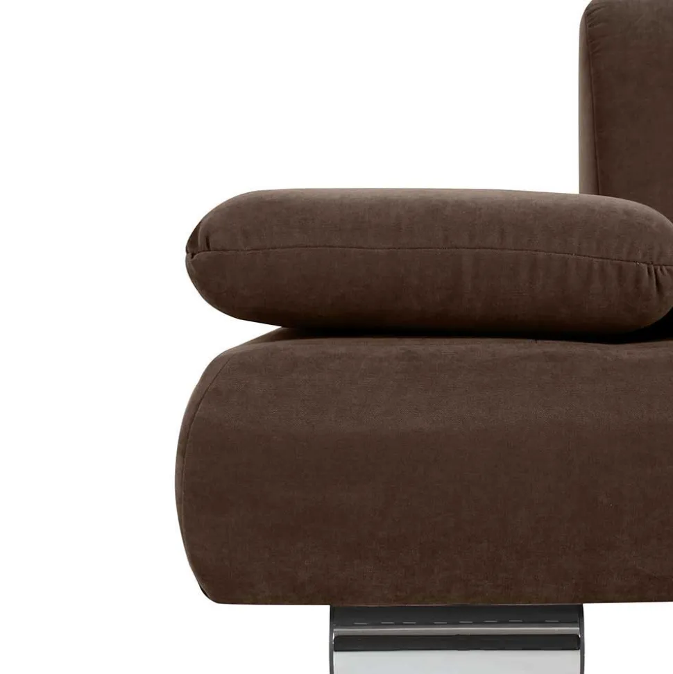 Zweisitzer Sofa in Braun mit Chrom - Delnoto