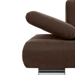 Zweisitzer Sofa in Braun mit Chrom - Delnoto