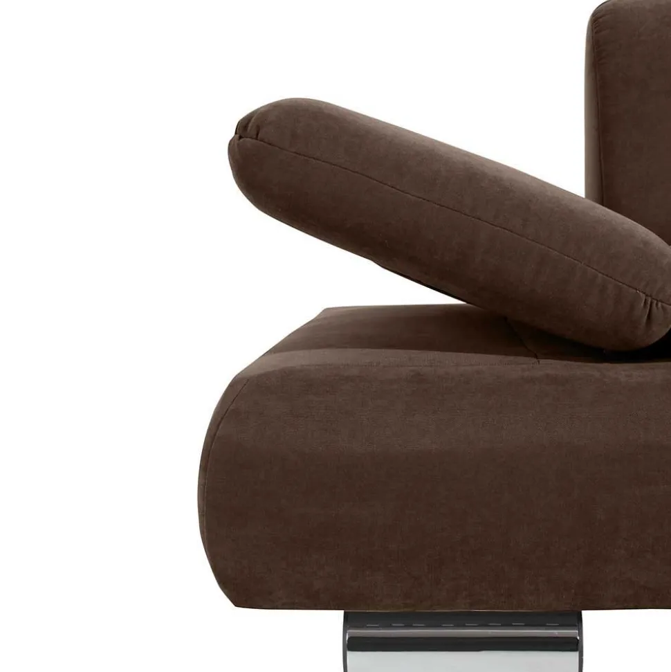 Zweisitzer Sofa in Braun mit Chrom - Delnoto