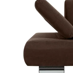 Zweisitzer Sofa in Braun mit Chrom - Delnoto