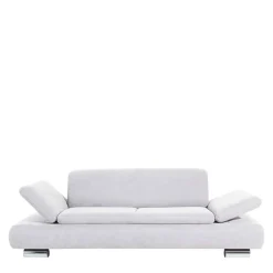 Zweisitzer Sofa in Cremeweiß mit Chrom - Syrec