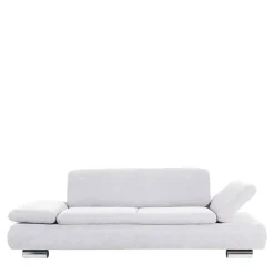 Zweisitzer Sofa in Cremeweiß mit Chrom - Syrec