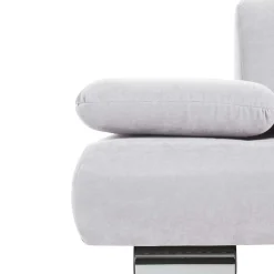 Zweisitzer Sofa in Cremeweiß mit Chrom - Syrec