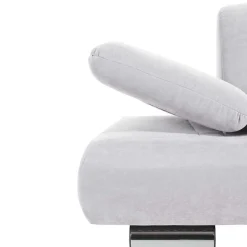 Zweisitzer Sofa in Cremeweiß mit Chrom - Syrec