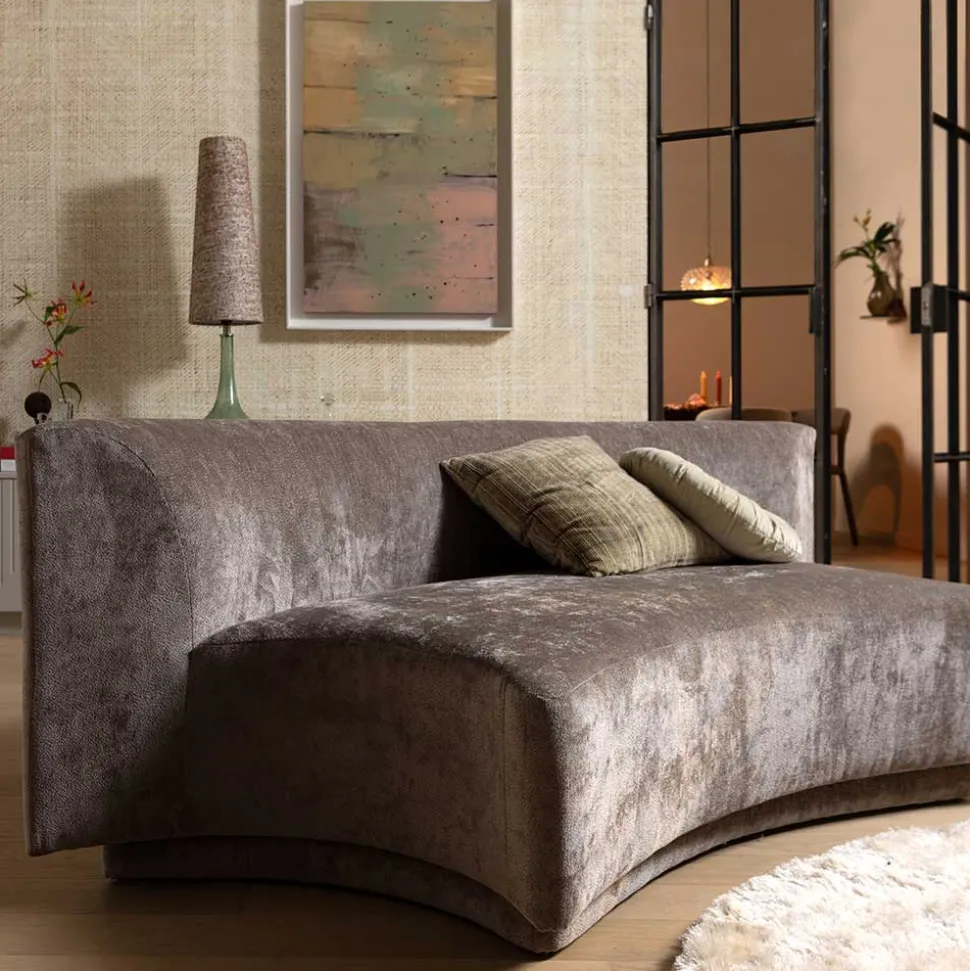 Zweisitzer Sofa in Taupe Chenille - Fridelia