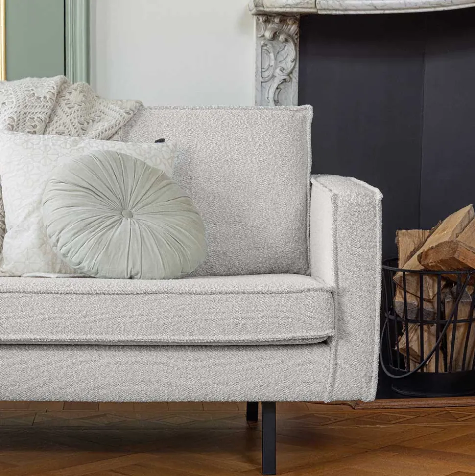 Zweisitzer Wohnzimmercouch in Beige Boucle - Elisa